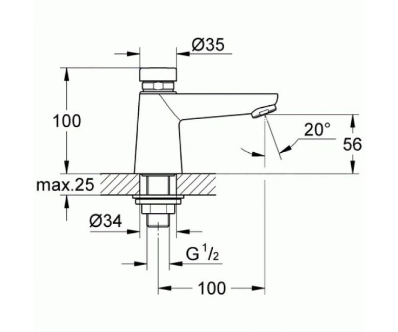 Змішувач для раковини Grohe Euroeco Cosmopolitan S, автоматичний (36265000) Фото - 1