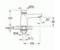 Смеситель для раковины Grohe Euroeco Cosmopolitan S, автоматический (36265000) Фото - 1