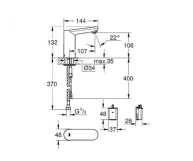 Смеситель для умывальника Grohe Eurosmart Сosmopolitan E, сенсорный 6V, хром (36330001) Фото - 1