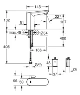 Інфрачервоний змішувач для раковини Grohe Eurosmart Cosmopolitan E, хром (36331001) Фото - 1