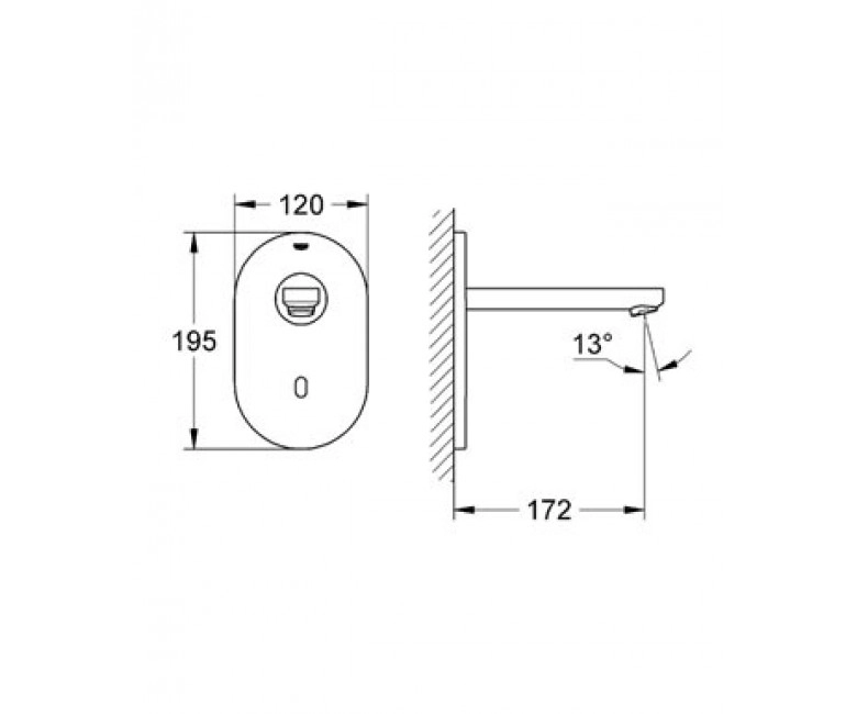 Змішувач для раковини Grohe Eurosmart Cosmopolitan E, сенсорний (36335SD0) Фото - 1