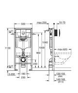 Инсталляция для унитаза Grohe Rapid SL с кнопкой белая глянец (38722001) Фото - 1
