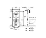 Инсталляция для унитаза Grohe Rapid SL 3 в 1 с кнопкой Skate Cosmopolitan, альпийский белый (38772SH0) Фото - 1