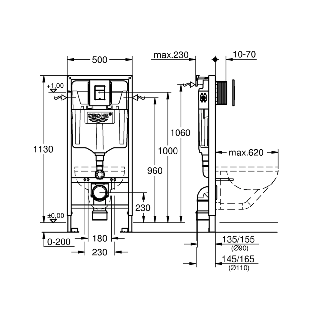 Інсталяція для унітаза Grohe QuickFix Solido 3 в 1 (388112430) Фото - 1