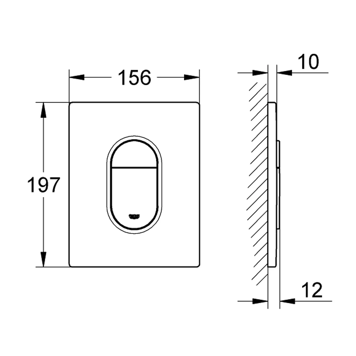 Клавіша змиву Grohe Arena Cosmopolitan, чорний матовий 38844KF0 Фото - 4
