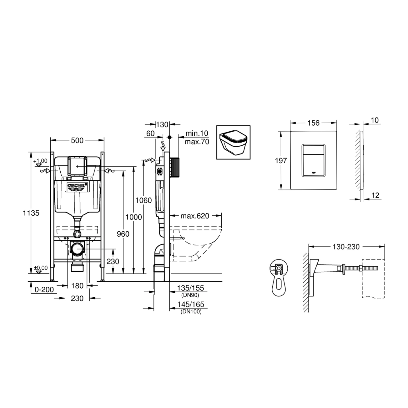 Інсталяція для унітаза Grohe Solido 3 в 1 (3884966Q) Фото - 1
