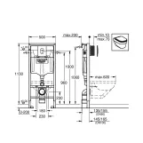 Инсталляция для унитаза Grohe Rapid SL (38929000) с клавишей Arena Cosmopolitan хром Фото - 1