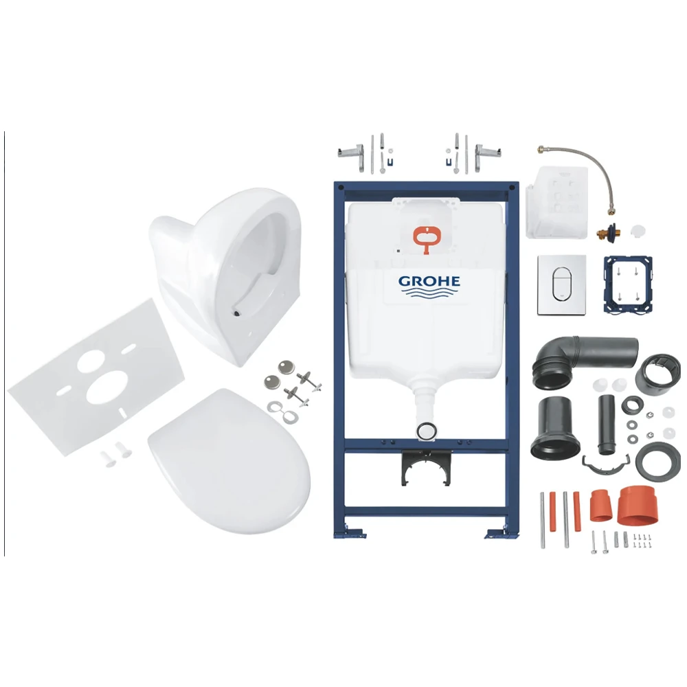Комплект 5-в-1 Grohe Solido (39418000): унитаз подвесной безободковый с крышкой Soft close и инсталляция Rapid SL Фото - 3