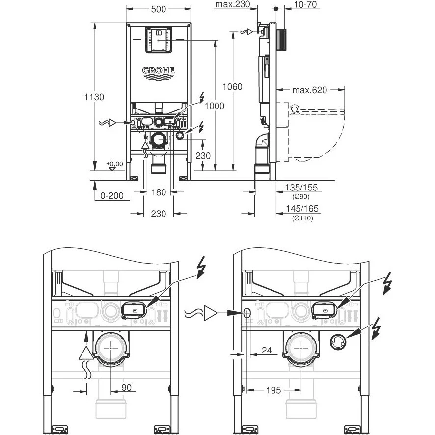 Инсталляция для унитаза Grohe Rapid SL (39598000) Фото - 2