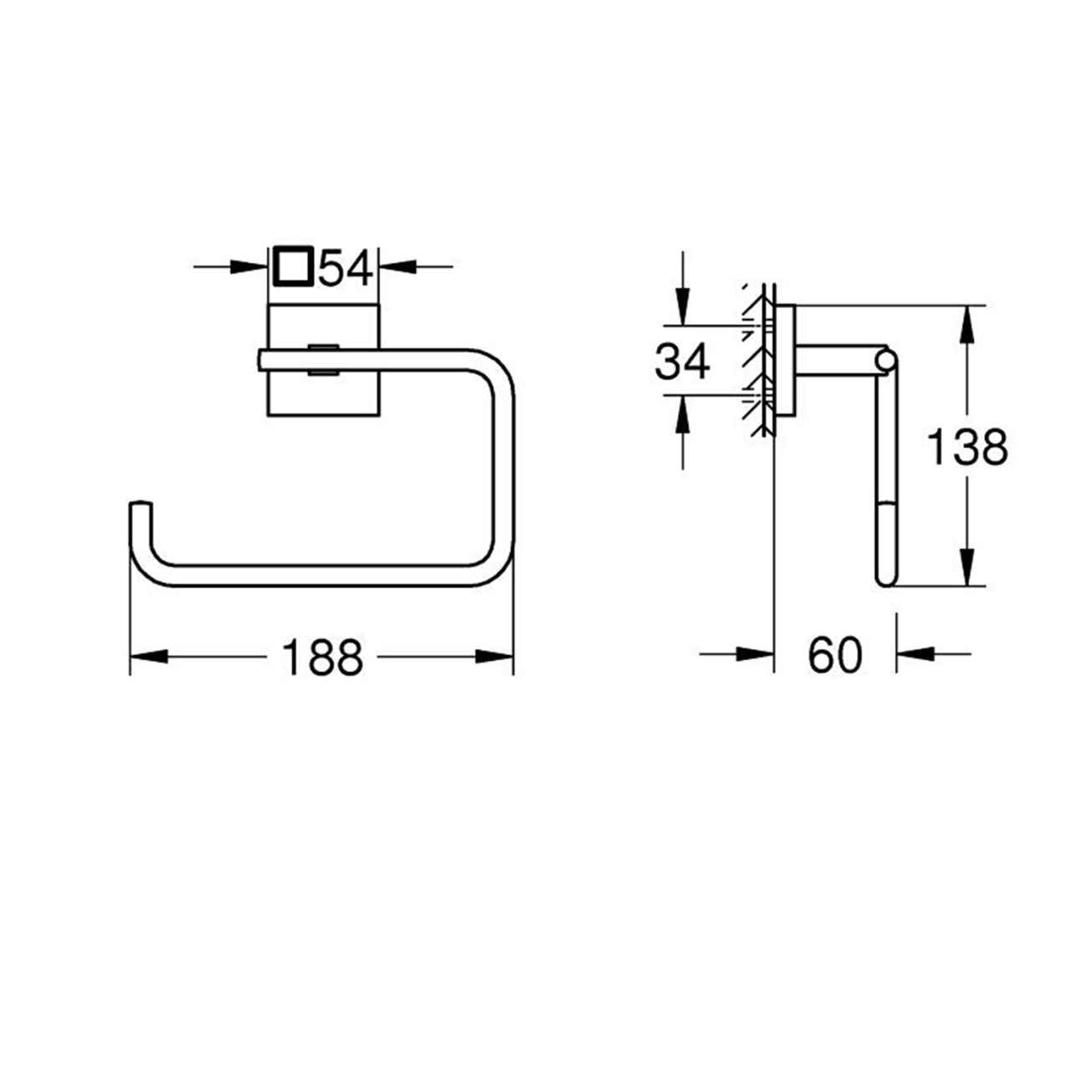 Тримач для рушників Grohe QuickFix Start Cube 40975000 Фото - 1
