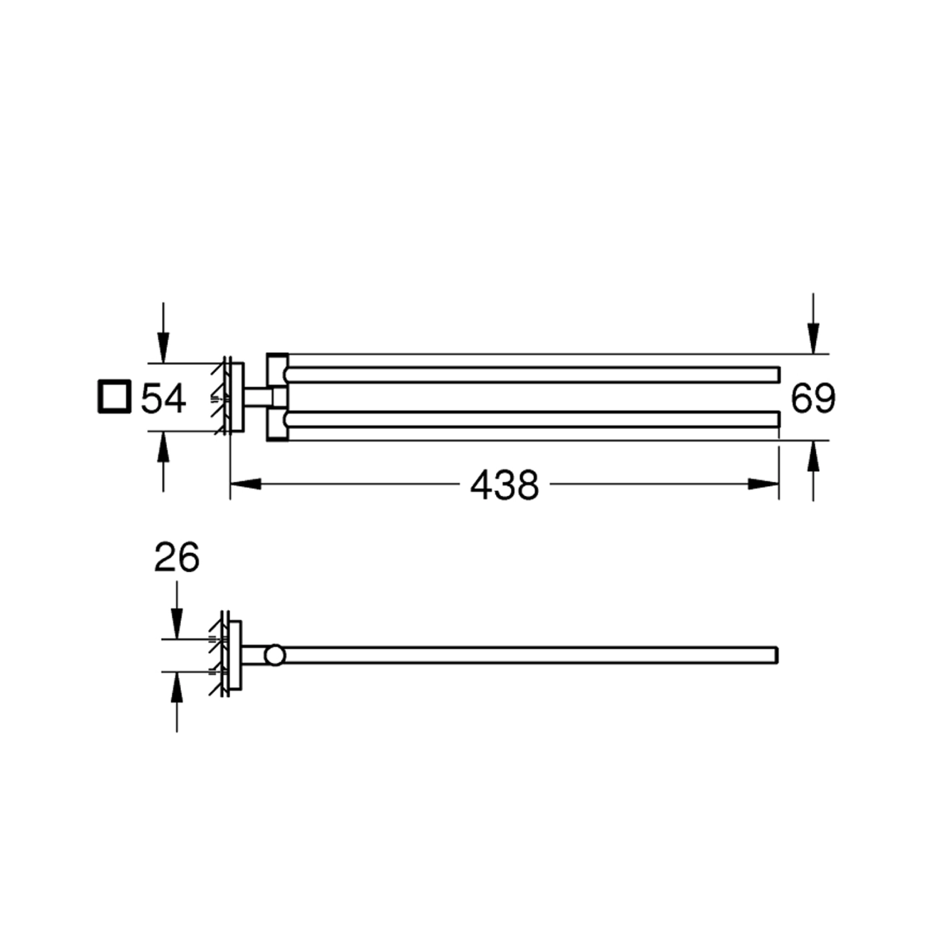 Тримач для рушників Grohe QuickFix Start Cube 409762430 Фото - 1
