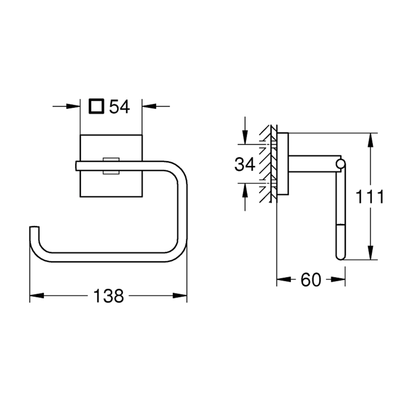 Тримач для туалетного паперу Grohe QuickFix Start Cube 40978000 Фото - 1
