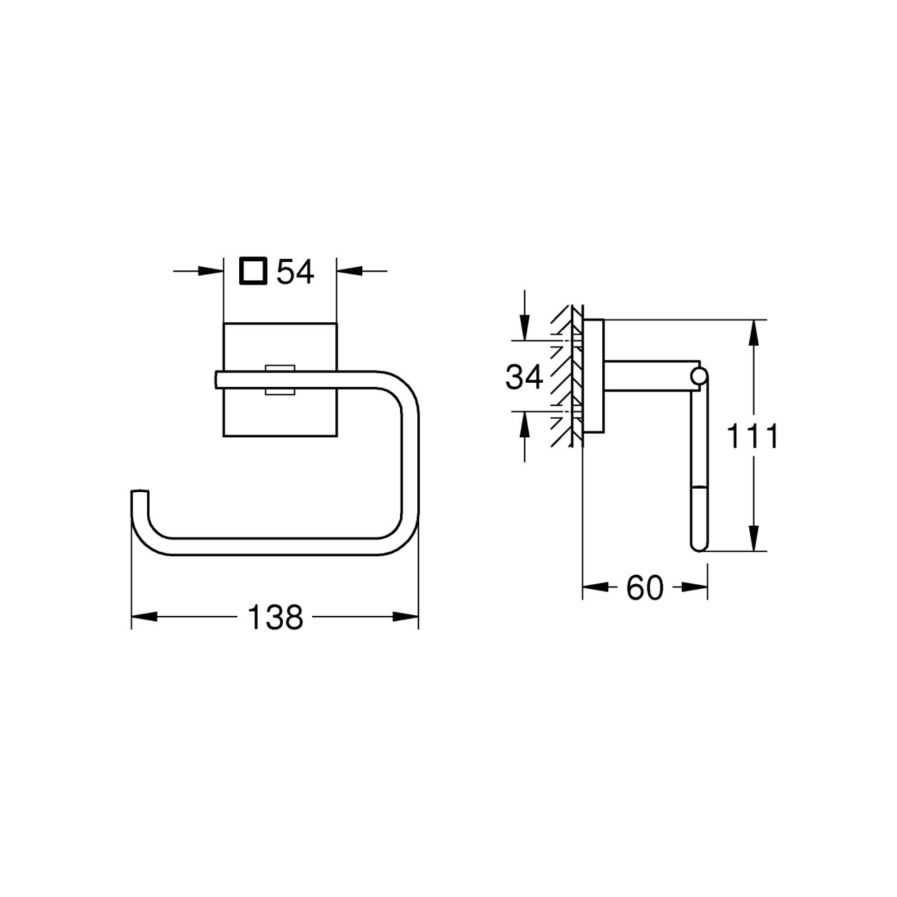 Тримач для туалетного паперу Grohe QuickFix Start Cube 409782430 Фото - 1