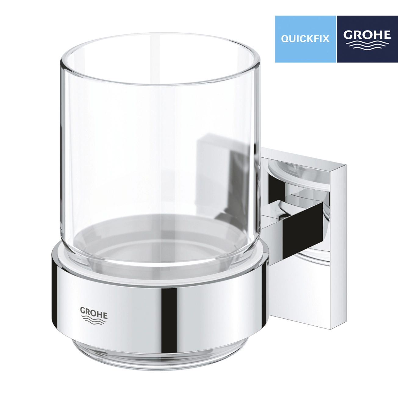 Стакан с держателем для ванной комнаты Grohe QuickFix Start Cube 41097000 Фото - 2