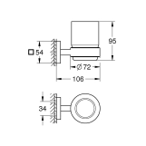 Склянка з тримачем для ванної кімнати Grohe QuickFix Start Cube 410972430 Фото - 1