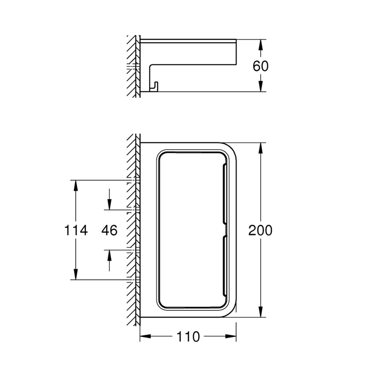 Полка для душа Grohe QuickFix Start Cube с крючками 41107000 Фото - 1