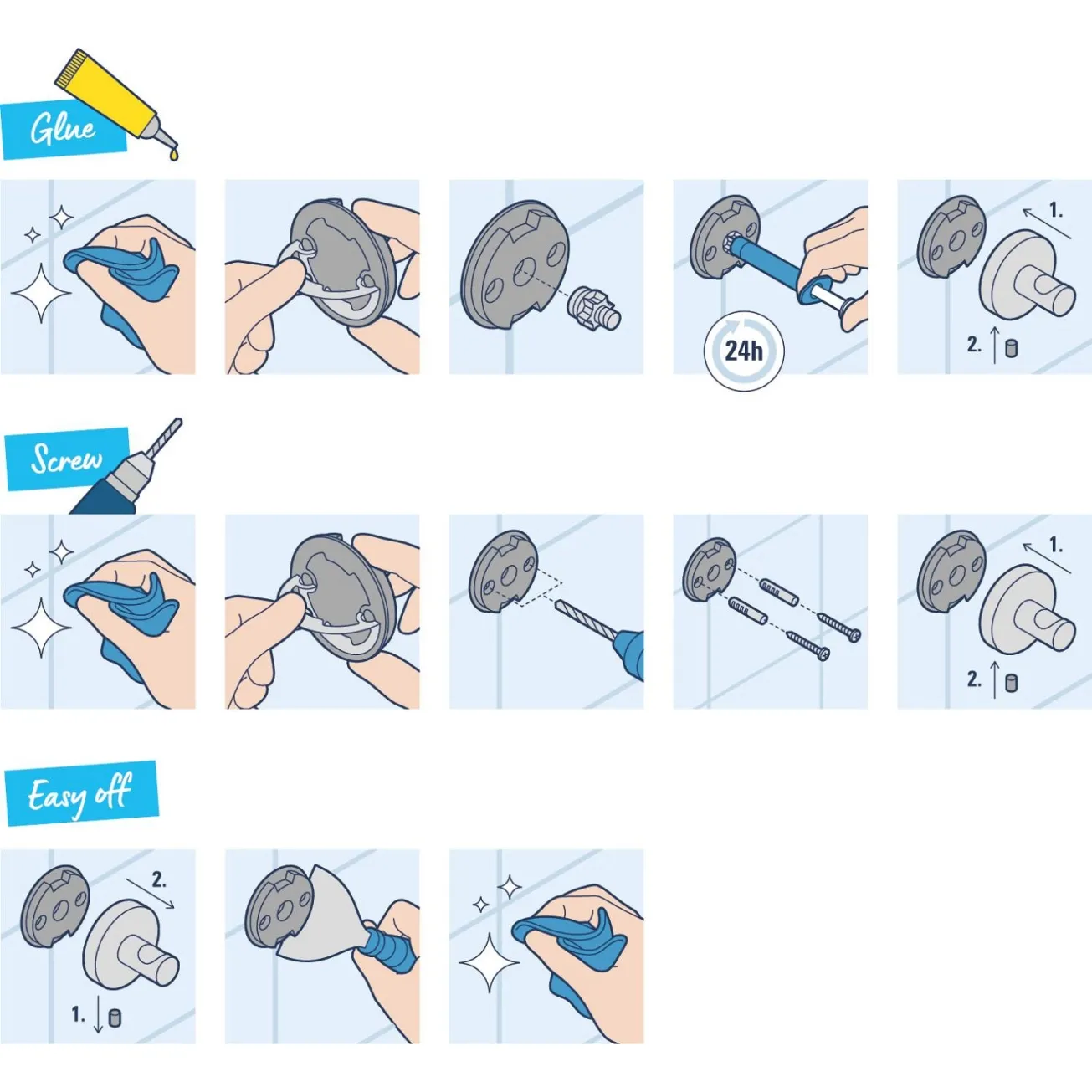 Набор аксессуаров для ванной комнаты Grohe QuickFix Start Cube 3 в 1 41115000 Фото - 7