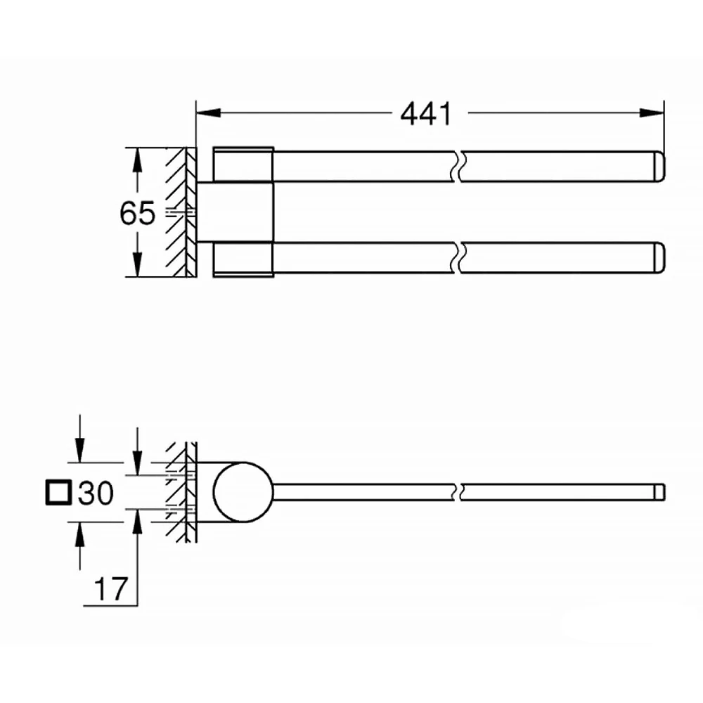 Тримач для рушника, поворотний Grohe Selection (41219KF0) Фото - 1