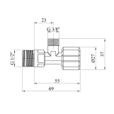 Кран приладовий Grohe 1/2"х3/8" 43821000 Фото - 1