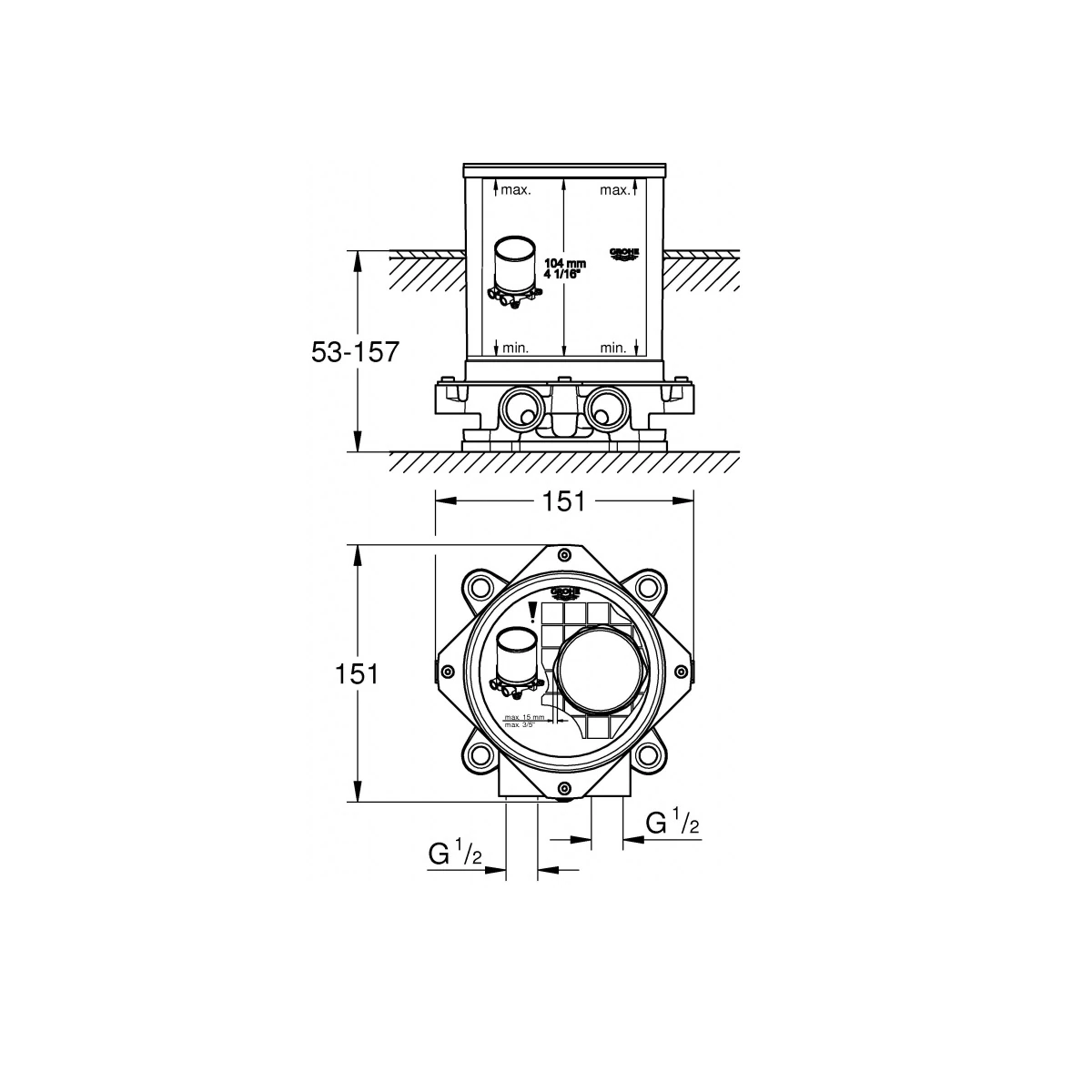 Вбудована частина змішувача Grohe (45984001) Фото - 1