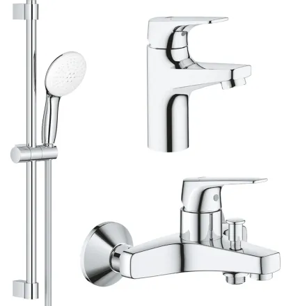 Комплект змішувачів для ванни 3 в 1 Grohe Bau Flow хром (UA121624S1)