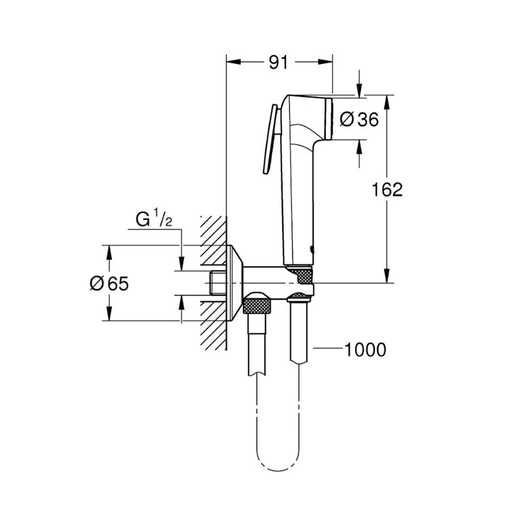 Гигиенический душ Grohe Bau Flow со смесителем UA12164600 Фото - 2