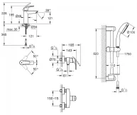 Набір змішувачів для ванни Grohe Eurosmart + New Tempesta 100, хром (UA123244M0) Фото - 1