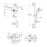 Комплект смесителей с душем Grohe EuroSmart, черный матовый (UA123246M243) Фото - 1