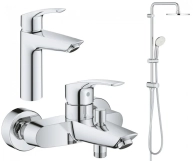 Набір змішувачів Grohe Eurosmart New 3 в 1 для ванни та душу, хром (UA123246R0)