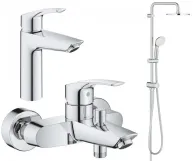 Набор смесителей Grohe Eurosmart New 3 в 1 для ванны и душа, хром (UA123246R0)