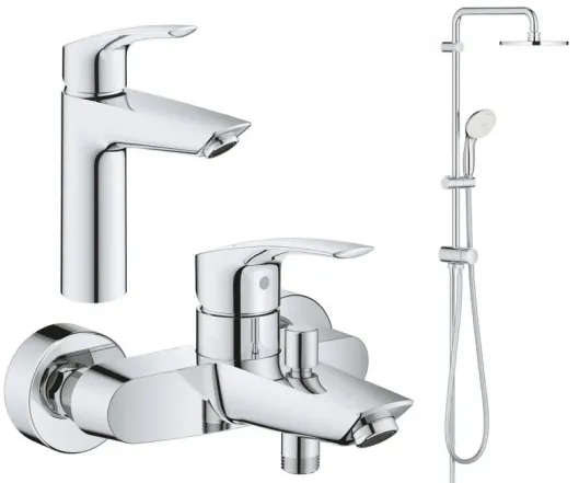 Набір змішувачів Grohe Eurosmart New 3 в 1 для ванни та душу, хром (UA123246R0)