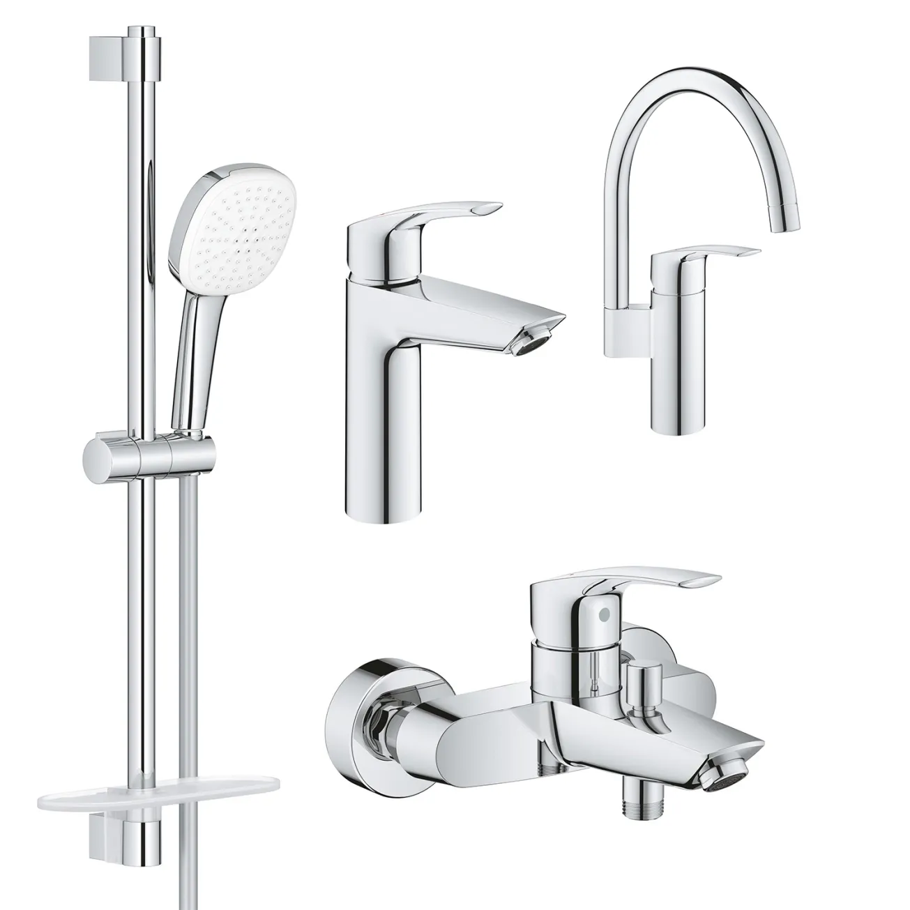 Набір змішувачів для ванни+кухня Grohe EUROSMART (23324003+33300003+26907003+33202003)
