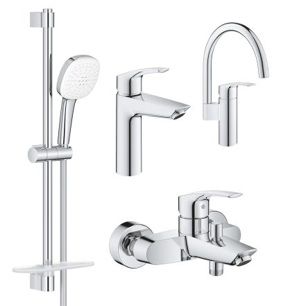 Набор смесителей для ванны+кухня Grohe EUROSMART (23324003+33300003+26907003+33202003)