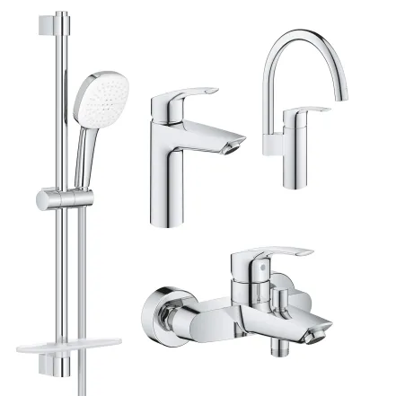 Набор смесителей для ванны+кухня Grohe EUROSMART (23324003+33300003+26907003+33202003)