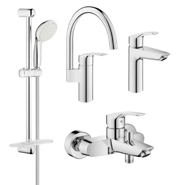 Набор смесителей для ванны+кухня Grohe EUROSMART NEW (23324003+33300003+27926001+33202003)