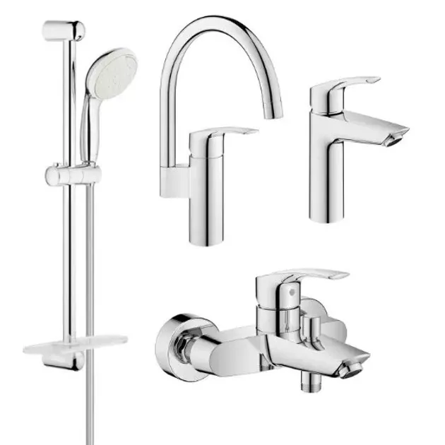 Набор смесителей для ванны+кухня Grohe EUROSMART NEW (23324003+33300003+27926001+33202003)