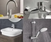 Набор смесителей для ванны+кухня Grohe EUROSMART NEW (23324003+33300003+27926001+33202003) Фото - 1