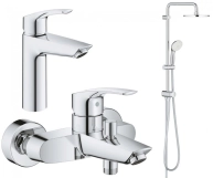 Набір змішувачів Grohe Eurosmart New 3 в 1 для ванни та душу, хром (UA123389M0)