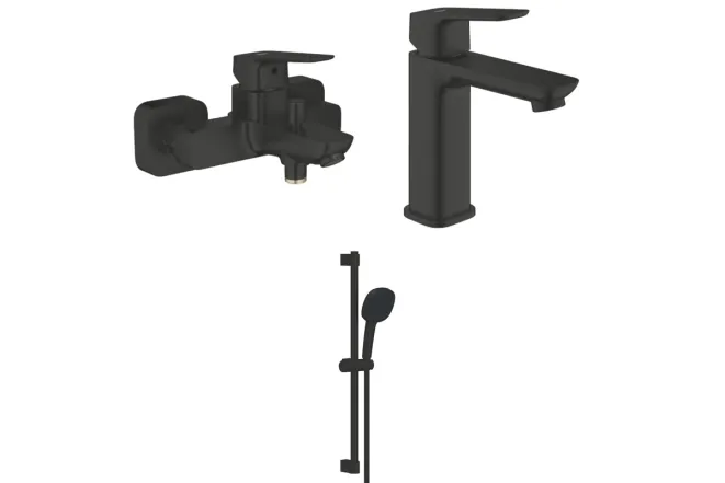 Набір змішувачів для ванни Grohe CUBEO, чорний матовий (1018132430+1017552430+267482433)