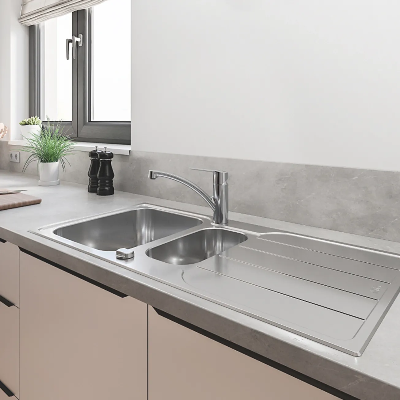 Набір змішувачів 4 в 1 для ванної кімнати та кухні Grohe QuickFix Start M-Size UA202301KE Фото - 15