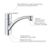 Набір змішувачів 4 в 1 для ванної кімнати та кухні Grohe QuickFix Start M-Size UA202301KE Фото - 11