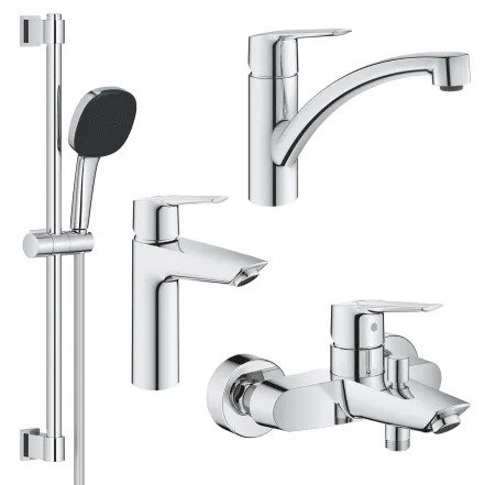 Набор смесителей 4 в 1 для ванной комнаты и кухни Grohe QuickFix Start M-Size UA202301KE