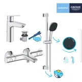 Комплект смесителей для ванной комнаты с термостатом Grohe QuickFix UA202304TS Фото - 6