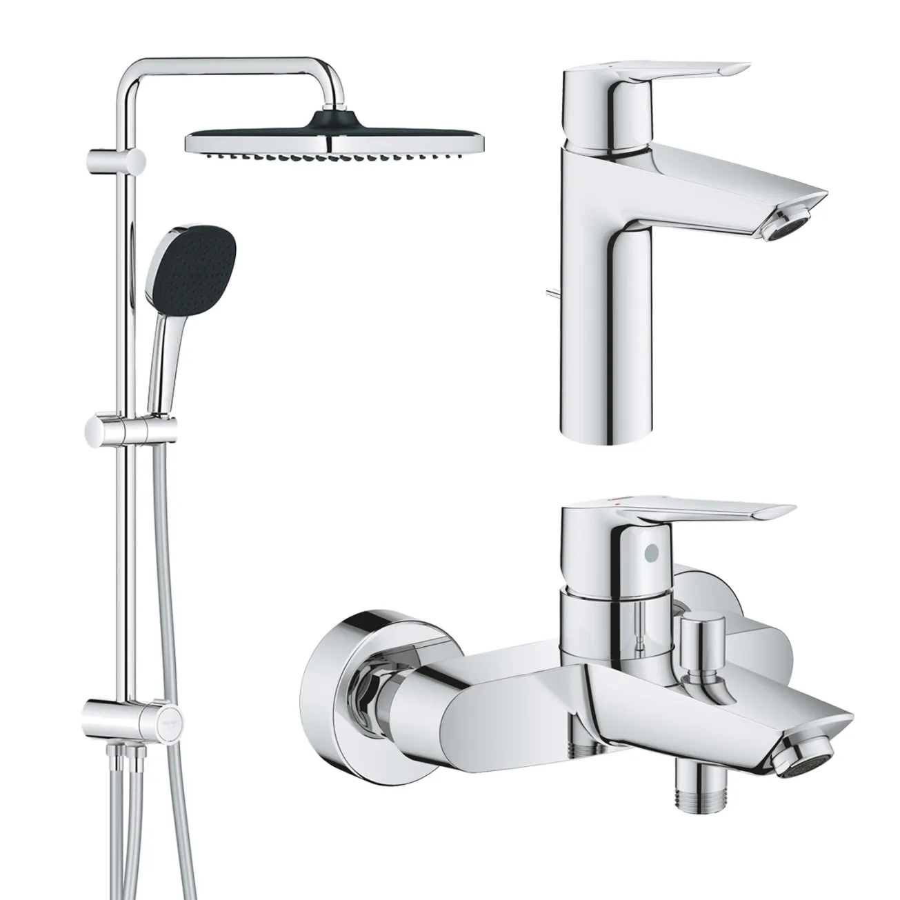 Набір змішувачів 3 в 1 для ванної кімнати Grohe QuickFix Start M-Size UA202305RM