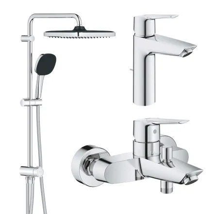 Набор смесителей 3 в 1 для ванной комнаты Grohe QuickFix Start M-Size UA202305RM