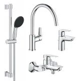 Комплект змішувачів для ванної кімнати і кухні Grohe QuickFix Start Edge UA202501SK