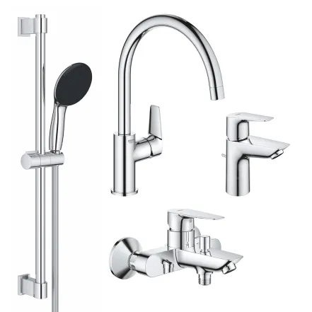Комплект змішувачів для ванної кімнати і кухні Grohe QuickFix Start Edge UA202501SK
