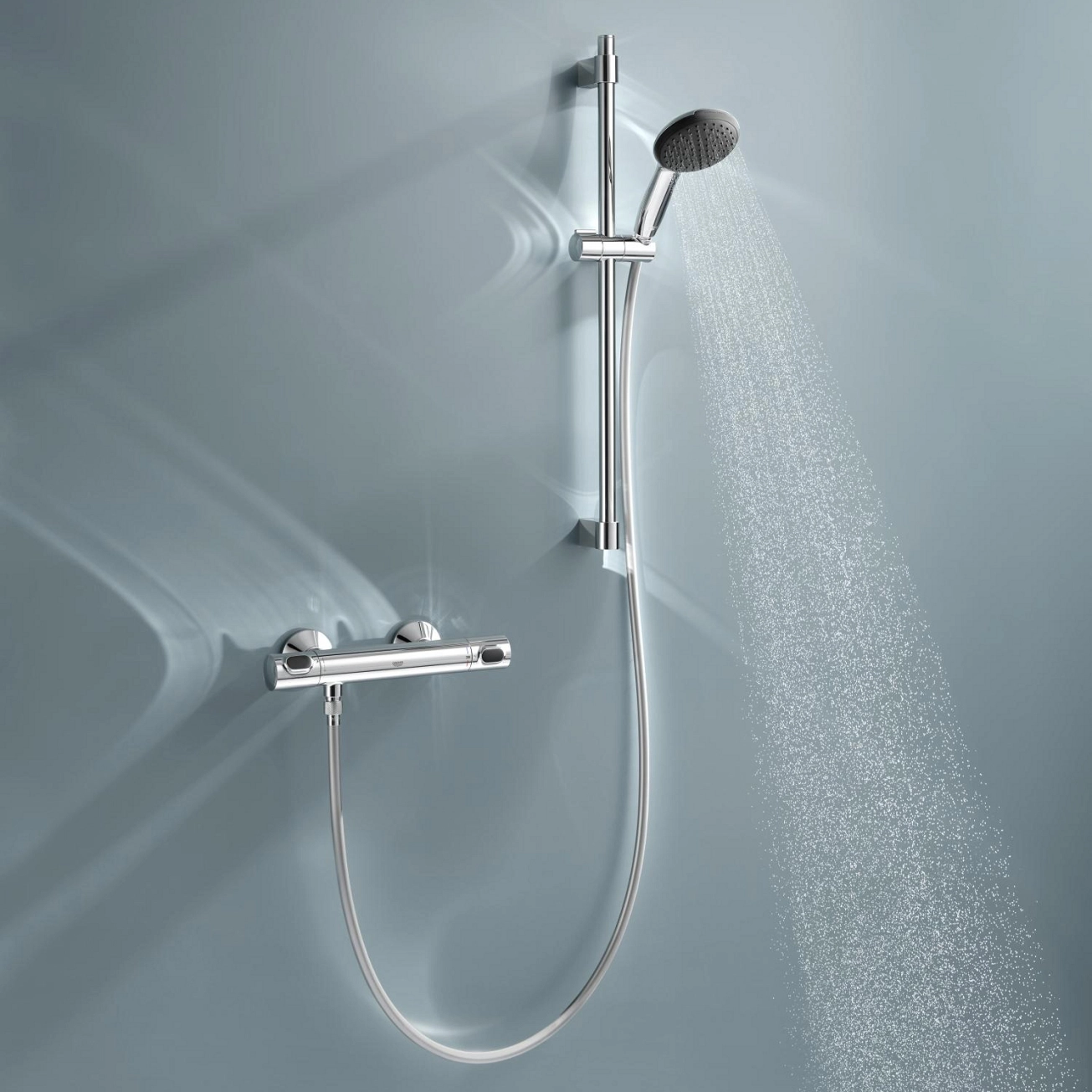 Набор смесителей Grohe Quickfix термостат для душа с душевым гарнитуром Precision Flow THM и смеситель для раковины StartEdge S-Size UA202503TE Фото - 18