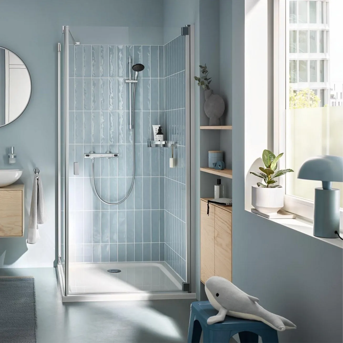 Набір змішувачів Grohe Quickfix термостат для душу з душовим гарнітуром Precision Flow THM та змішувач для раковини StartEdge S-Size UA202503TE Фото - 17