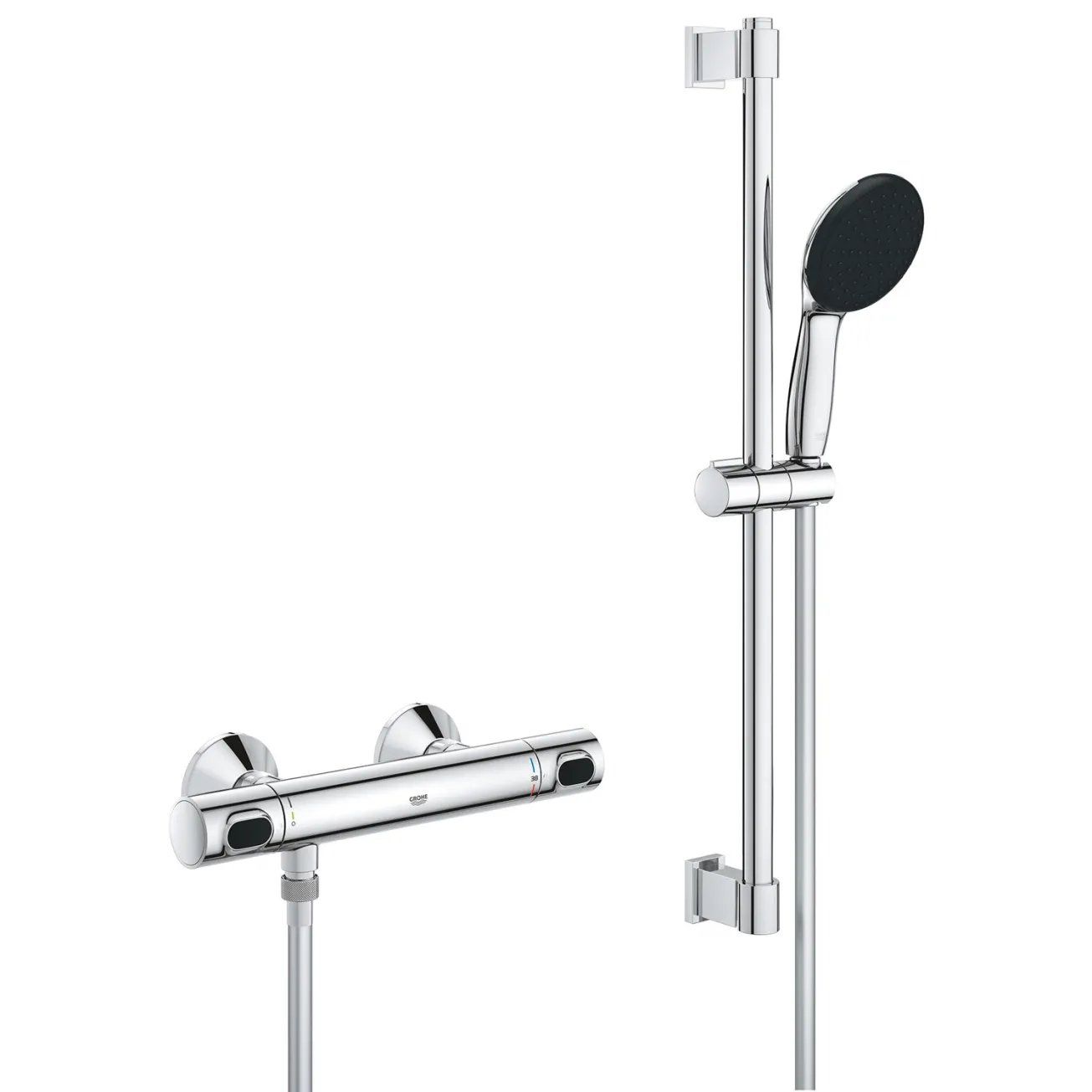 Набір змішувачів Grohe Quickfix термостат для душу з душовим гарнітуром Precision Flow THM та змішувач для раковини StartEdge S-Size UA202503TE Фото - 2